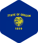 The Flag of Oregon Rounded Hexagon