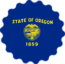 The Flag of Oregon Scallop Circle