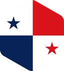 The Flag of Panama Rounded Hexagon