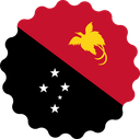The Flag of Papua New Guinea Scallop Circle