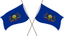 The Flag of Pennsylvania Crossed Flags