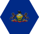 The Flag of Pennsylvania Hexagon I