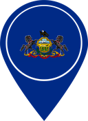 The Flag of Pennsylvania Map Pin