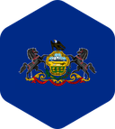 The Flag of Pennsylvania Rounded Hexagon