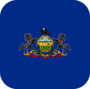 The Flag of Pennsylvania Rounded Square
