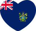 The Flag of Pitcairn Islands Heart
