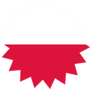 The Flag of Poland Star Burst