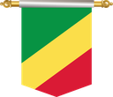 The Flag of Republic of the Congo Hanging Banner III