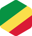 The Flag of Republic of the Congo Rounded Hexagon