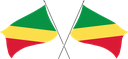 The Flag of Republic of the Congo Crossed Flags