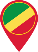 The Flag of Republic of the Congo Map Pin