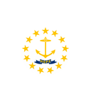 The Flag of Rhode Island Rounded Hexagon