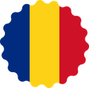 The Flag of Romania Scallop Circle