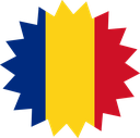 The Flag of Romania Star Burst