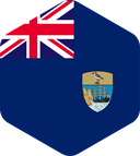 The Flag of Saint Helena Rounded Hexagon