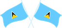 The Flag of Saint Lucia Crossed Flags