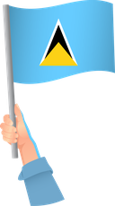 The Flag of Saint Lucia Handheld