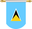 The Flag of Saint Lucia Hanging Banner II