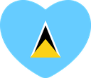 The Flag of Saint Lucia Heart