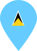 The Flag of Saint Lucia Map Pin