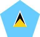 The Flag of Saint Lucia Pentagon