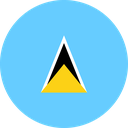 The Flag of Saint Lucia Round