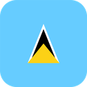 The Flag of Saint Lucia Rounded Square