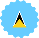 The Flag of Saint Lucia Scallop Circle
