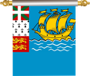 The Flag of Saint Pierre and Miquelon Hanging Banner IV