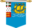 The Flag of Saint Pierre and Miquelon Hanging Banner III