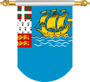 The Flag of Saint Pierre and Miquelon Hanging Banner II