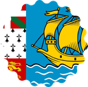 The Flag of Saint Pierre and Miquelon Scallop Circle