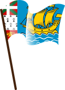 The Flag of Saint Pierre and Miquelon Pole Flag I