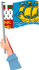 The Flag of Saint Pierre and Miquelon Handheld