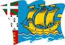 The Flag of Saint Pierre and Miquelon Wavy II