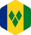 The Flag of Saint Vincent and the Grenadines Rounded Hexagon