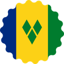 The Flag of Saint Vincent and the Grenadines Scallop Circle