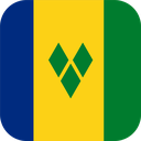 The Flag of Saint Vincent and the Grenadines Rounded Square