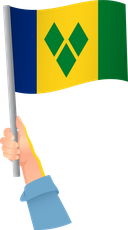 The Flag of Saint Vincent and the Grenadines Handheld