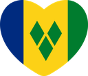 The Flag of Saint Vincent and the Grenadines Heart