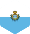 The Flag of San Marino Rounded Hexagon