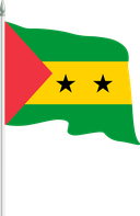 The Flag of São Tomé and Príncipe Pole Flag II