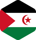 The Flag of Sahrawi Arab Rounded Hexagon