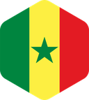 The Flag of Senegal Rounded Hexagon