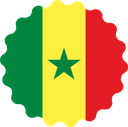 The Flag of Senegal Scallop Circle