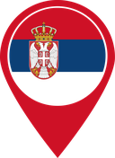 The Flag of Serbia Map Pin