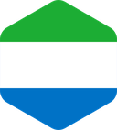 The Flag of Sierra Leone Rounded Hexagon