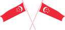 The Flag of Singapore Crossed Flags