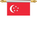 The Flag of Singapore Hanging Banner III