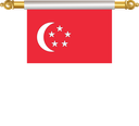 The Flag of Singapore Hanging Banner II